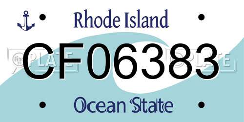 CF06383 Rhode Island License Plate