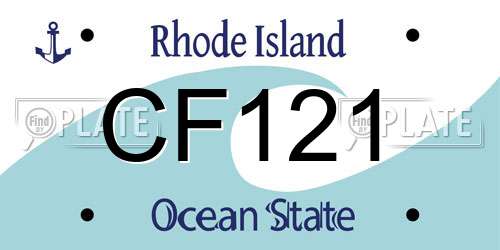 CF121 Rhode Island License Plate