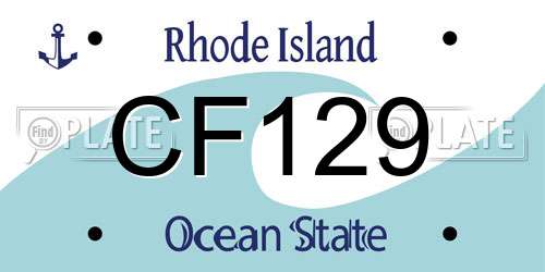 CF129 Rhode Island License Plate