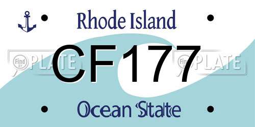 CF177 Rhode Island License Plate