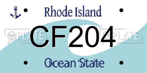 CF204 Rhode Island License Plate