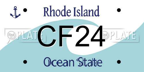 CF24 Rhode Island License Plate