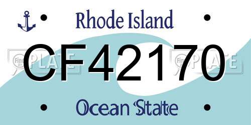 CF42170 Rhode Island License Plate