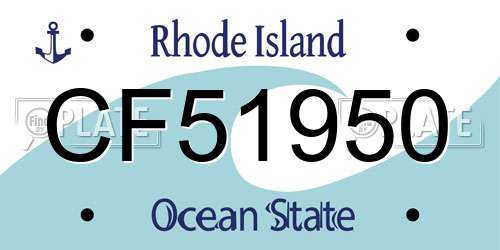 CF51950 Rhode Island License Plate