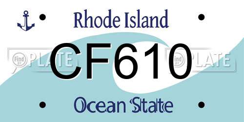 CF610 Rhode Island License Plate