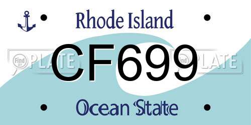CF699 Rhode Island License Plate