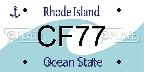 CF77 Rhode Island License Plate