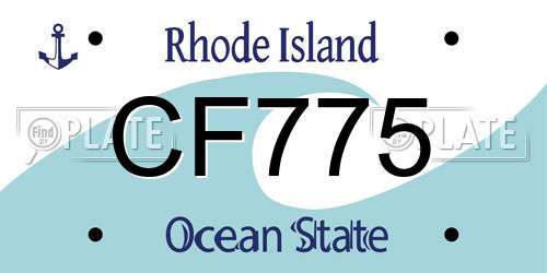 CF775 Rhode Island License Plate