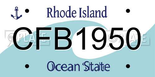 CFB1950 Rhode Island License Plate