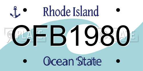 CFB1980 Rhode Island License Plate