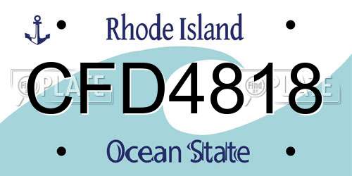 CFD4818 Rhode Island License Plate