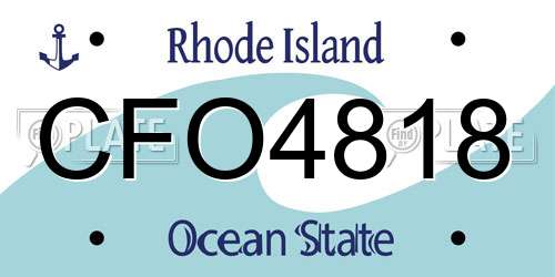 CFO4818 Rhode Island License Plate