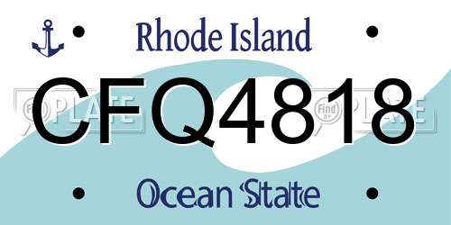 CFQ4818 Rhode Island License Plate
