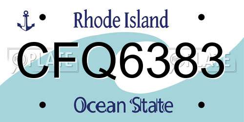 CFQ6383 Rhode Island License Plate