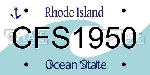 CFS1950 Rhode Island License Plate