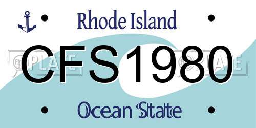 CFS1980 Rhode Island License Plate
