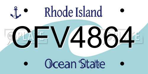 CFV4864 Rhode Island License Plate