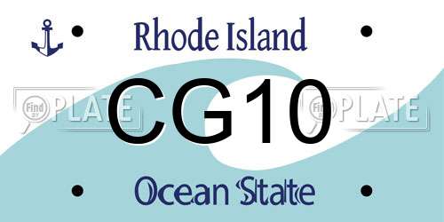 CG10 Rhode Island License Plate