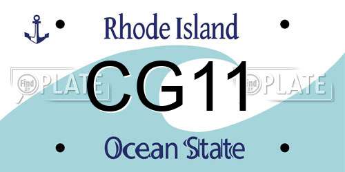 CG11 Rhode Island License Plate