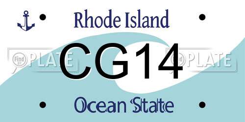 CG14 Rhode Island License Plate