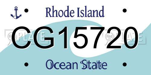 CG15720 Rhode Island License Plate