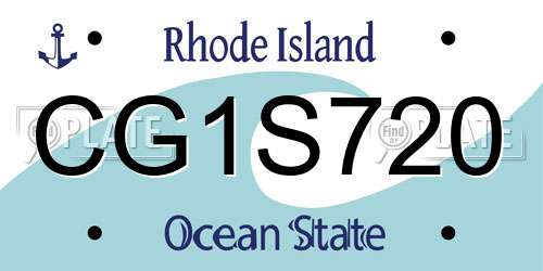 CG1S720 Rhode Island License Plate