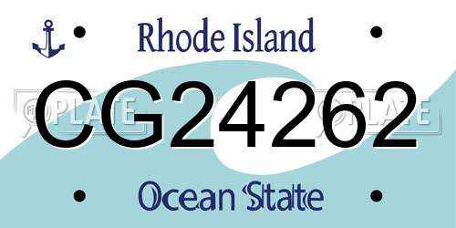 CG24262 Rhode Island License Plate