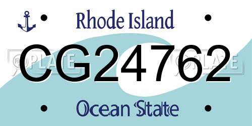 CG24762 Rhode Island License Plate