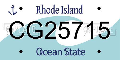 CG25715 Rhode Island License Plate