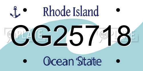 CG25718 Rhode Island License Plate