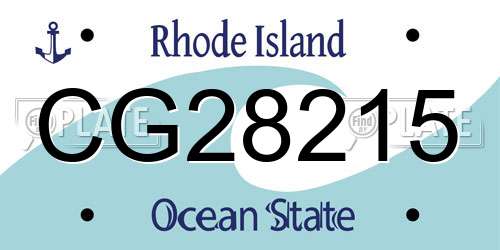 CG28215 Rhode Island License Plate