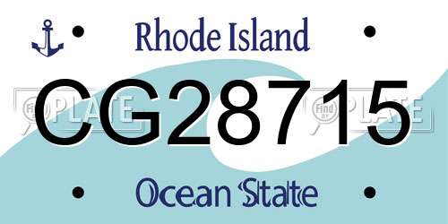 CG28715 Rhode Island License Plate