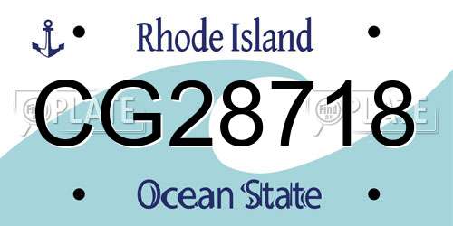 CG28718 Rhode Island License Plate