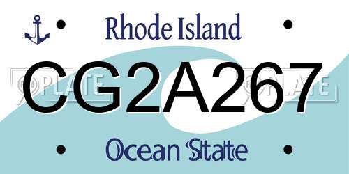 CG2A267 Rhode Island License Plate