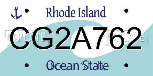 CG2A762 Rhode Island License Plate