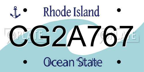CG2A767 Rhode Island License Plate