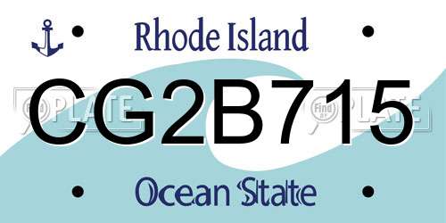 CG2B715 Rhode Island License Plate