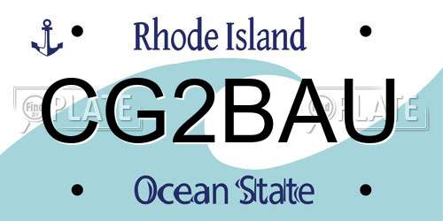 CG2BAU Rhode Island License Plate