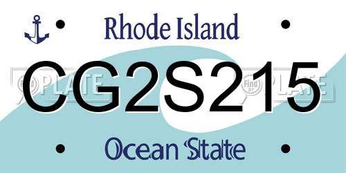 CG2S215 Rhode Island License Plate