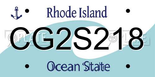 CG2S218 Rhode Island License Plate