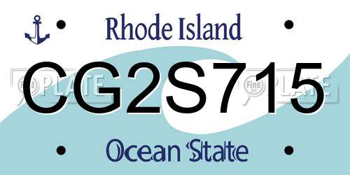 CG2S715 Rhode Island License Plate