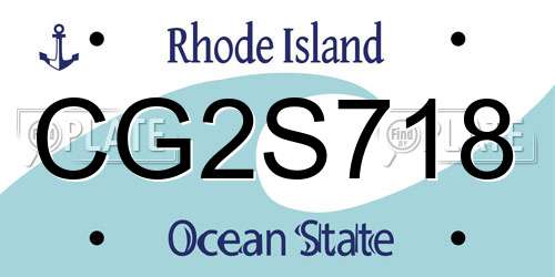 CG2S718 Rhode Island License Plate