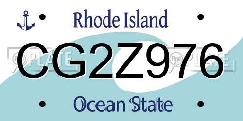 CG2Z976 Rhode Island License Plate