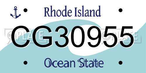 CG30955 Rhode Island License Plate