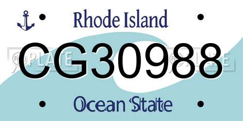 CG30988 Rhode Island License Plate