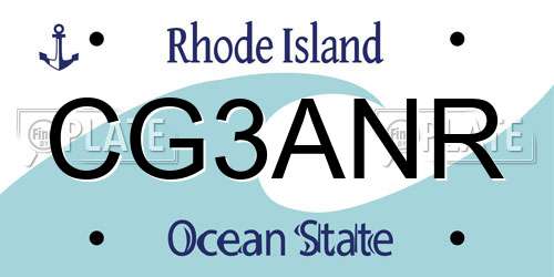 CG3ANR Rhode Island License Plate