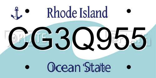 CG3Q955 Rhode Island License Plate