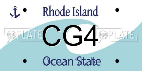 CG4 Rhode Island License Plate