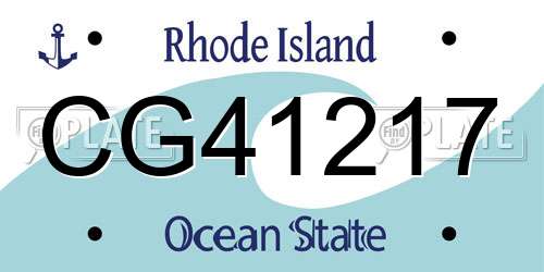 CG41217 Rhode Island License Plate