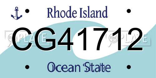 CG41712 Rhode Island License Plate